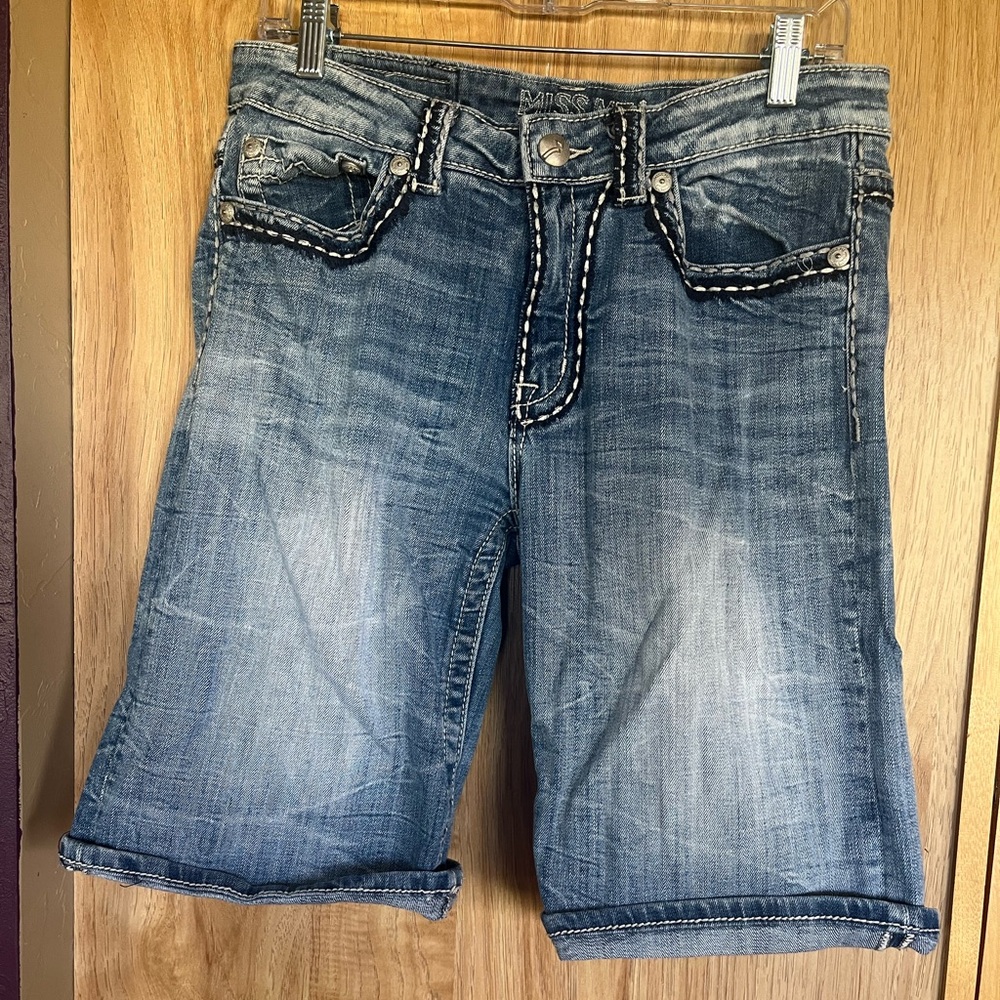 Miss Me Distressed Denim Jean Shorts